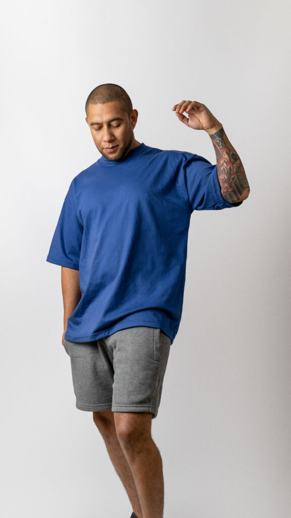 camiseta oversize azul