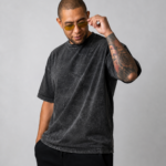 Camiseta oversize acid wash negra