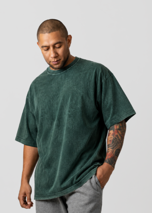 Camiseta oversize acid wash verde